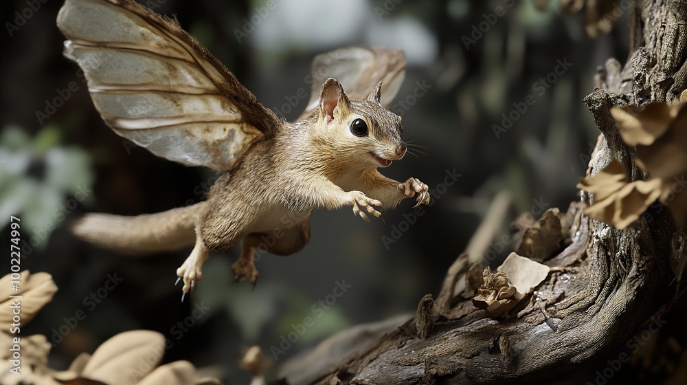 Flying Squirrel in Flight: A Moment of Grace and Wonder Flying Squirrel in Flight: A Moment of Grace and Wonder