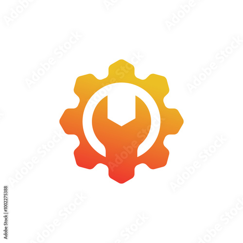 Modern simple wrench logo design