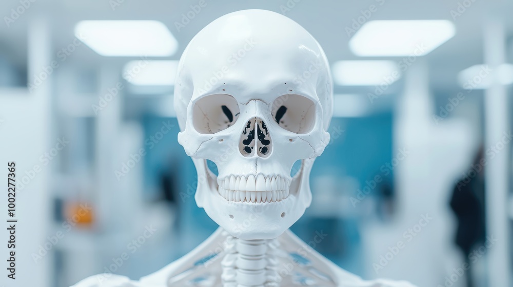 Realistic Human Skeleton Display in Medical Setting Realistic Human Skeleton Display in Medical Setting