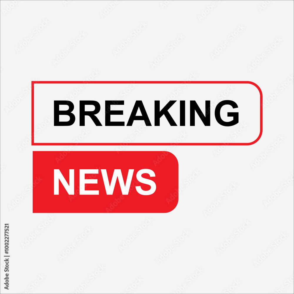 Breaking news header banner. Breaking news label. Breaking news element Breaking news header banner. Breaking news label. Breaking news element