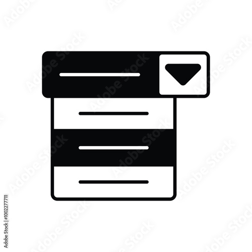 Dropdown vector icon stock illustration