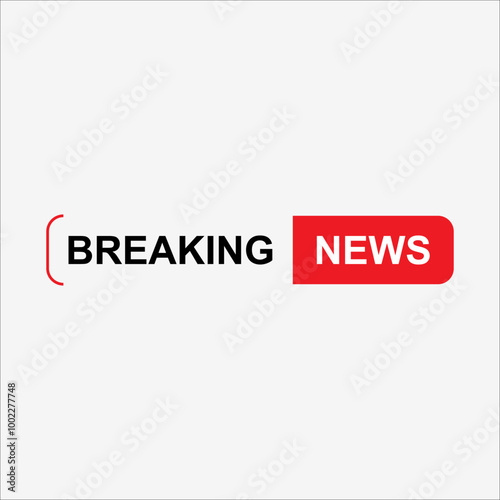 Breaking news header banner. Breaking news label. Breaking news element