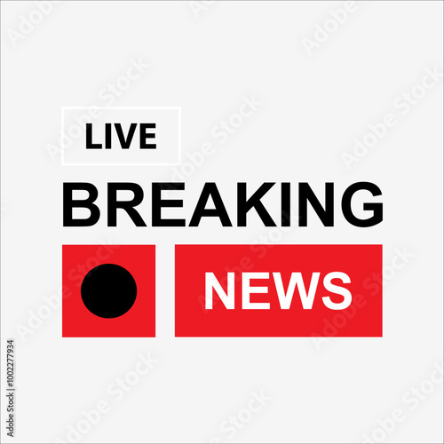 Breaking news header banner. Breaking news label. Breaking news element