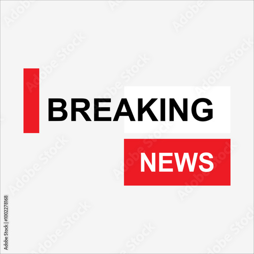 Breaking news header banner. Breaking news label. Breaking news element