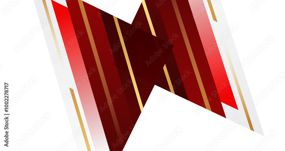 Modern abstract design featuring dynamic red, white, and gold diagonal lines Modern abstract design featuring dynamic red, white, and gold diagonal lines