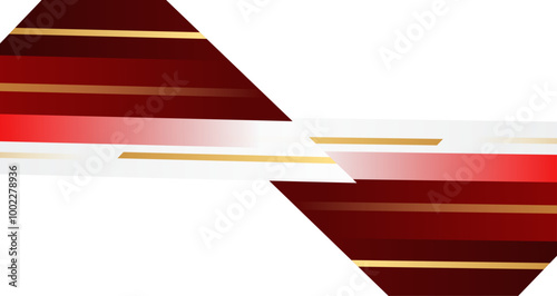Modern abstract design featuring dynamic red, white, and gold diagonal lines