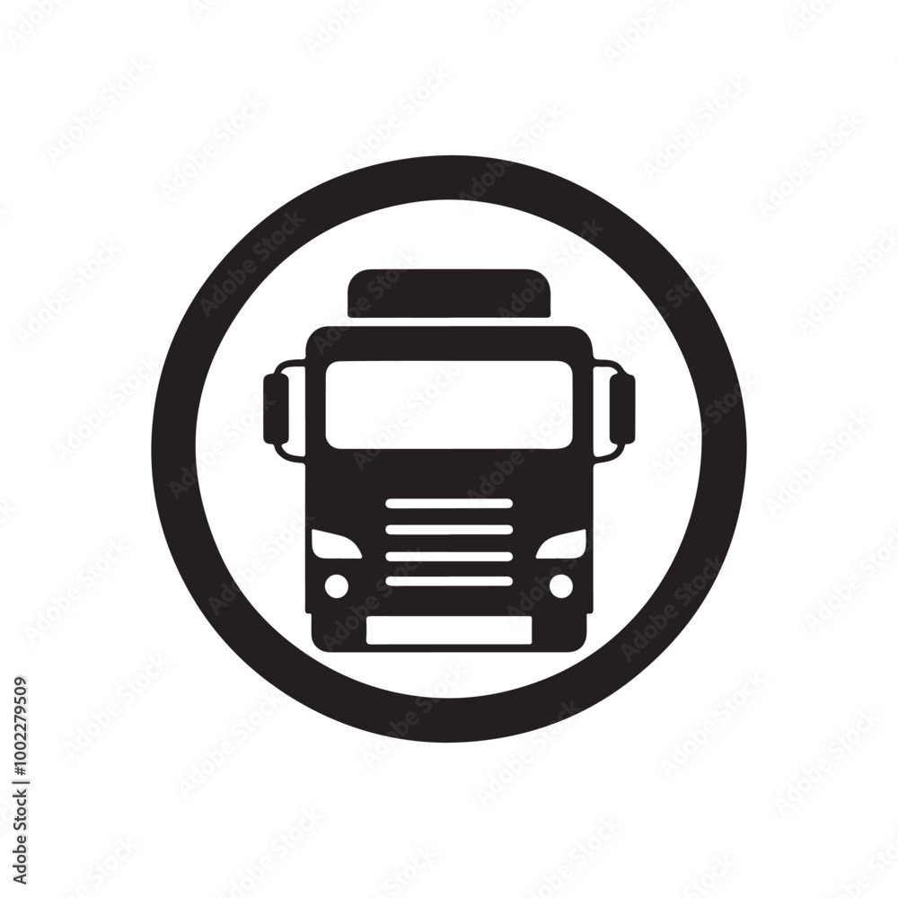 Sleek Truck Front Silhouette Icon: A Modern Black Outline Suitable for Transportation Graphics, Marketing Campaigns, and Logistics Branding Solutions Sleek Truck Front Silhouette Icon: A Modern Black Outline Suitable for Transportation Graphics, Marketing Campaigns, and Logistics Branding Solutions