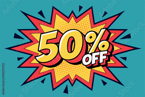 50% boom comic pop art explosion
