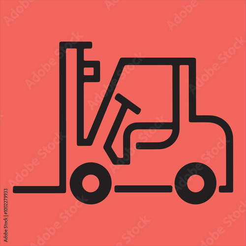 Forklift truck icon vector art