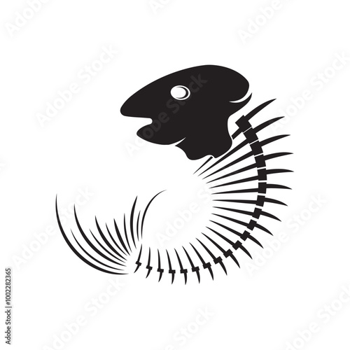 fish skeleton bone icon vector illustration design