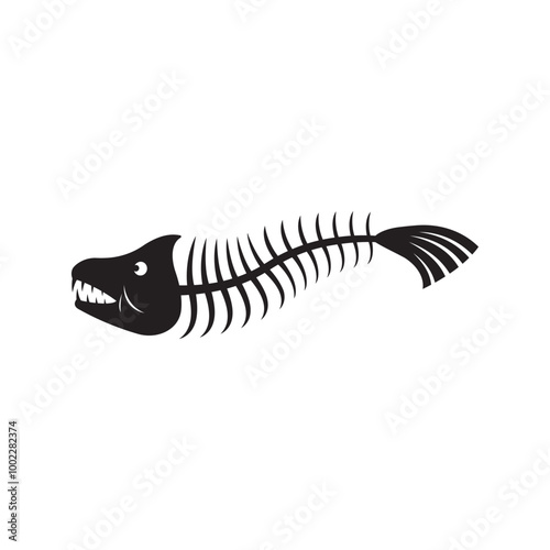 fish skeleton bone icon vector illustration design