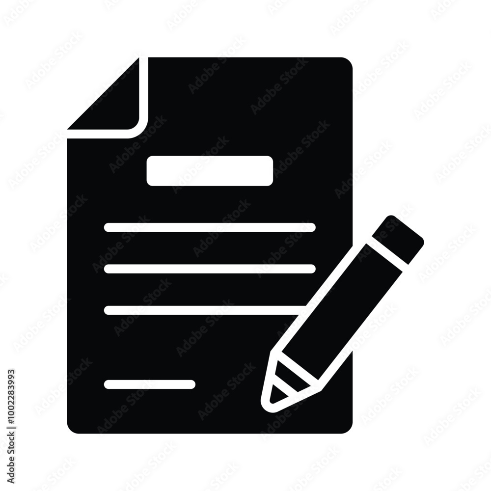 A page with pencil concept icon of agreement A page with pencil concept icon of agreement
