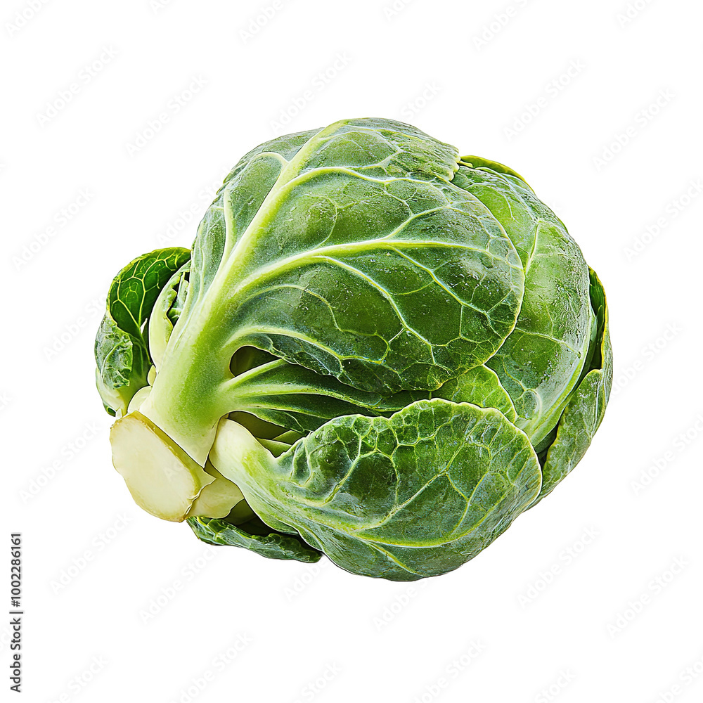 Fototapeta premium Brussels sprouts, side view, on isolated transparent background