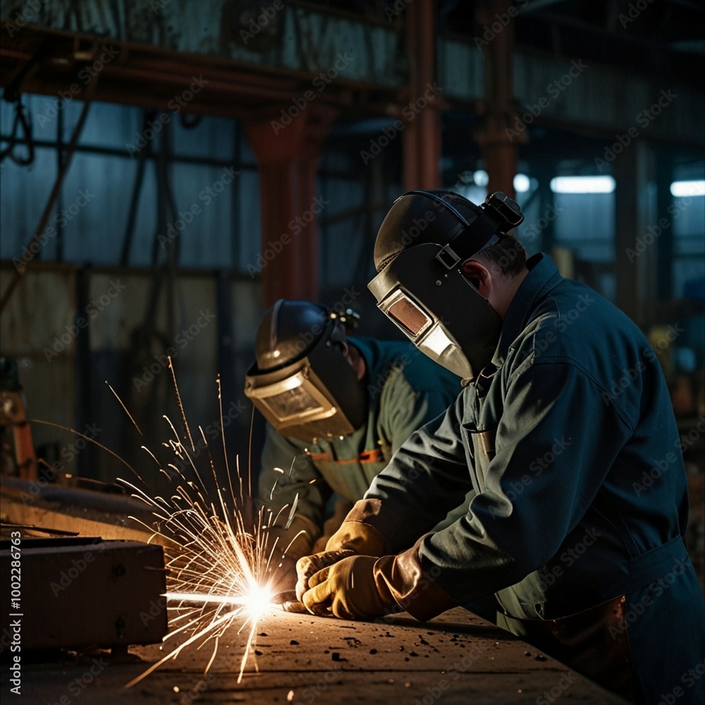 Worker work on welding industries Worker work on welding industries