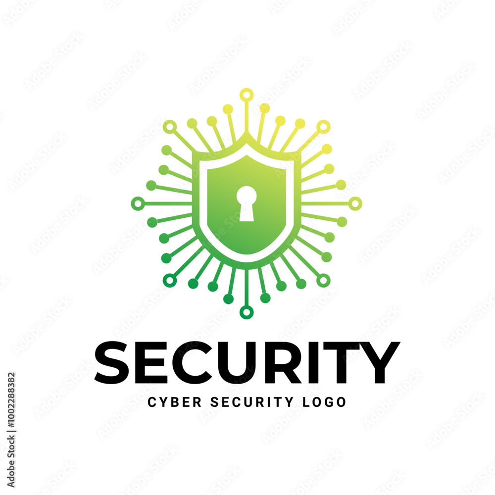 Naklejka premium Cyber Security Logo or badge for technology and security company.