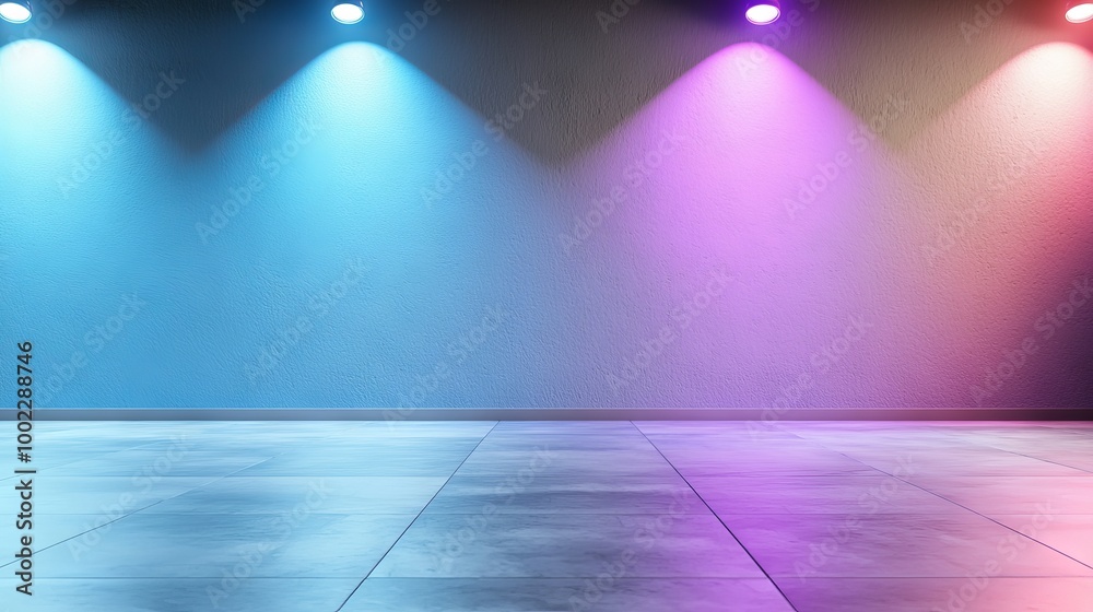 Obraz premium Background with neon light, neon smoke, and an empty neon neon street.