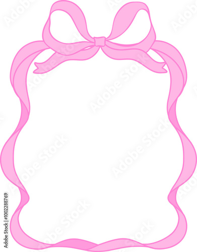 Coquette Pink bow ribbon vertical frame