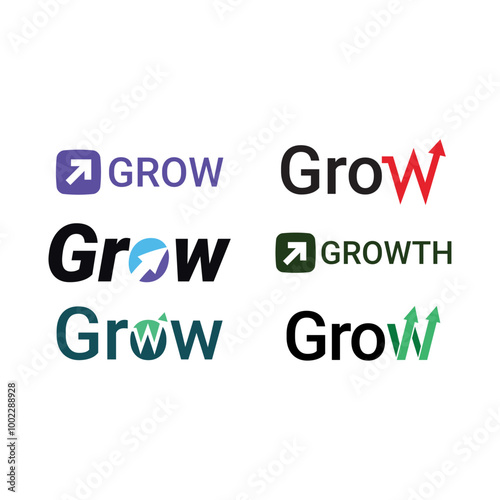 Grow logo with arrow up symbol.