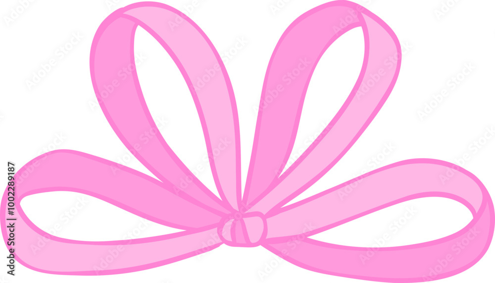retro Pink gift bow ribbon flower doodle retro Pink gift bow ribbon flower doodle