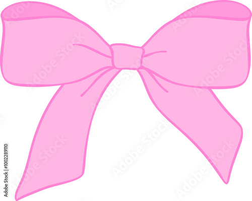 retro Coquettte Pink bow doodle