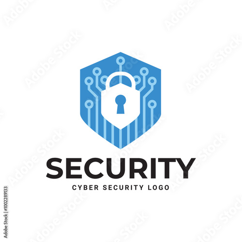 Cyber Security Logo or badge for technology and security company.