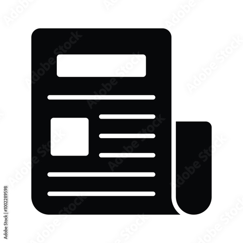 Trendy icon of newspaper in style, vector of press release concept