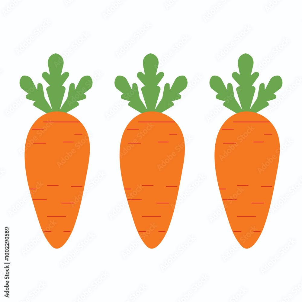 A simple vector illustration of a orange green carrot flat design icon A simple vector illustration of a orange green carrot flat design icon