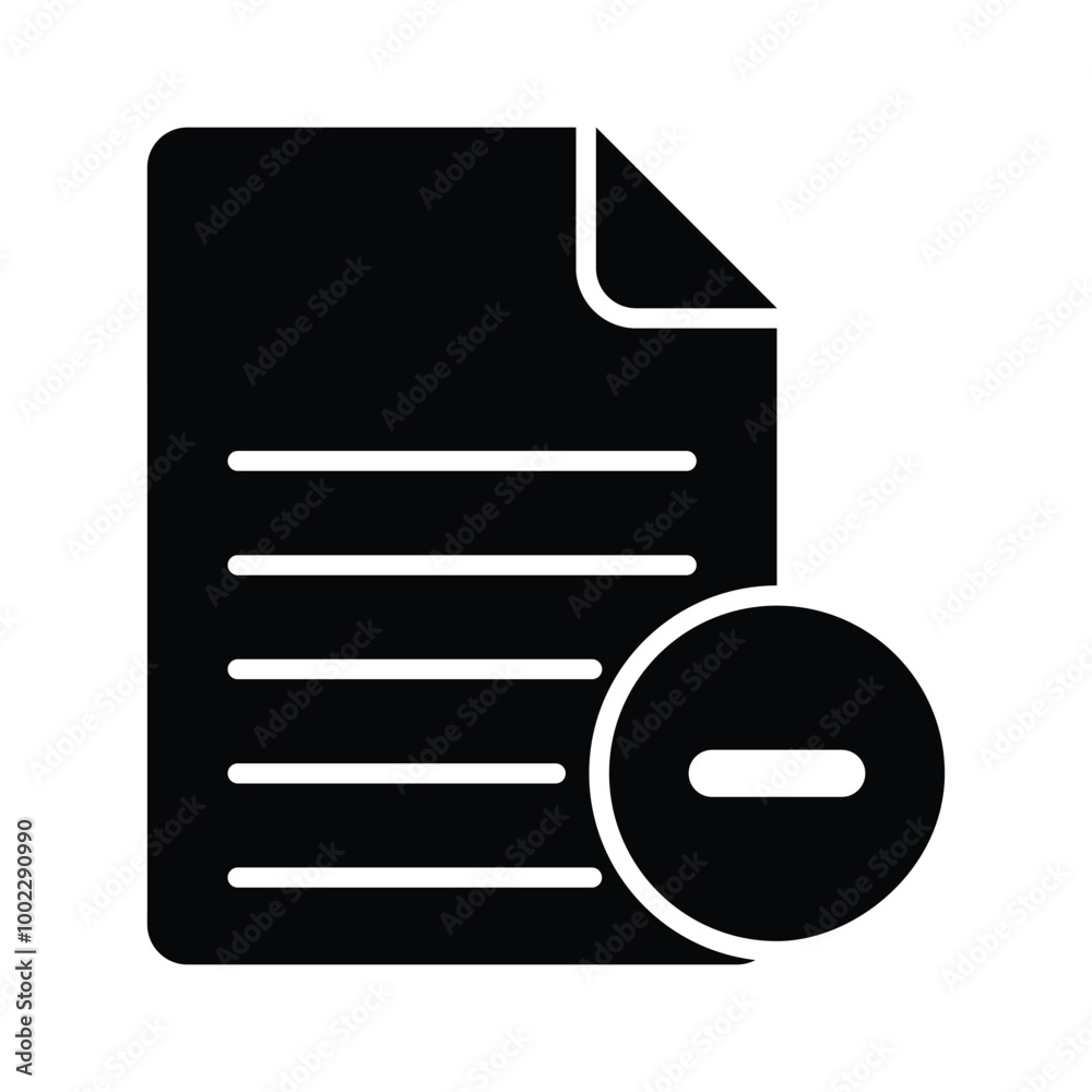 A document with a minus symbol, indicating file deletion A document with a minus symbol, indicating file deletion