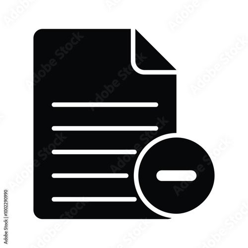 A document with a minus symbol, indicating file deletion