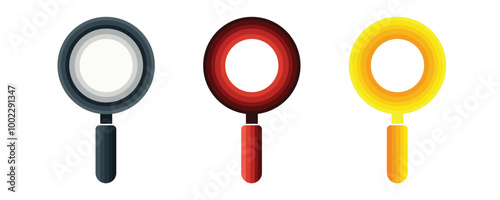 A minimalist vector icon of a magnifying glass symbolizing search and discovery icon