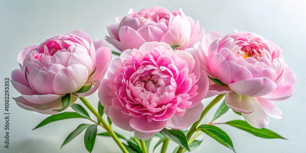 Delicate Pink Peony Bouquet with Soft Light and Lush Greenery Delicate Pink Peony Bouquet with Soft Light and Lush Greenery