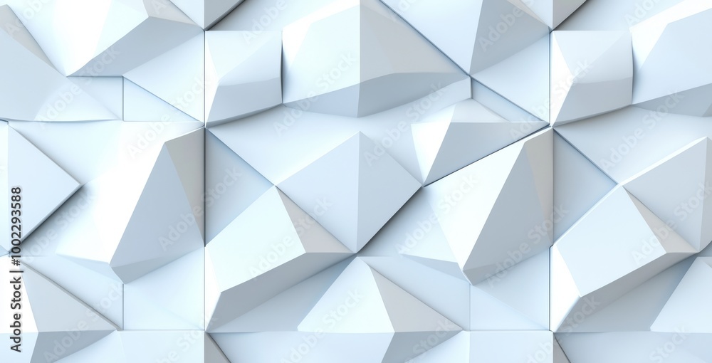 Fototapeta premium 3D illustration of triangles with different sizes on a gray abstract geometric background.