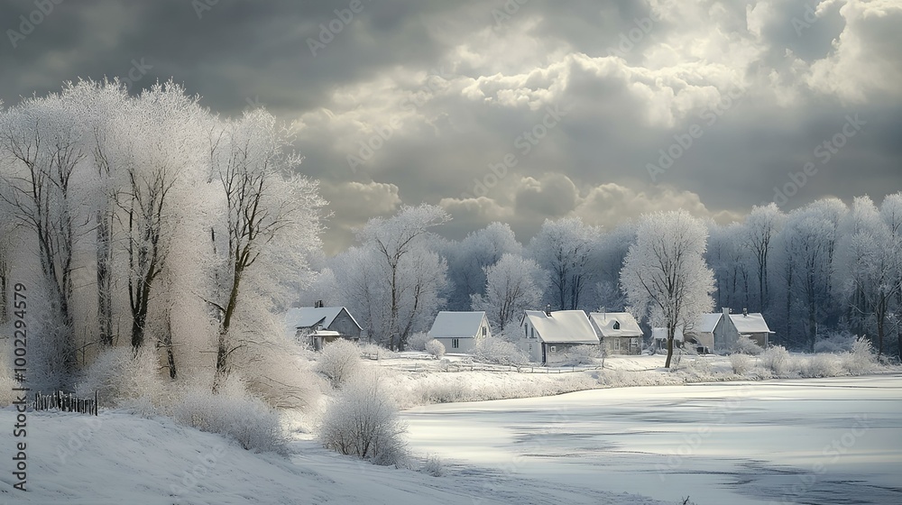 Fototapeta premium landscape with snow