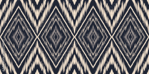 Ethnic ikat seamless pattern.beautiful pattern. folk embroidery,bohemian style,aztec geometric art print.ethnic ikat abstract art.Seamless fabric. Ikat design for fabric, carpet, wallpaper, clothing.	