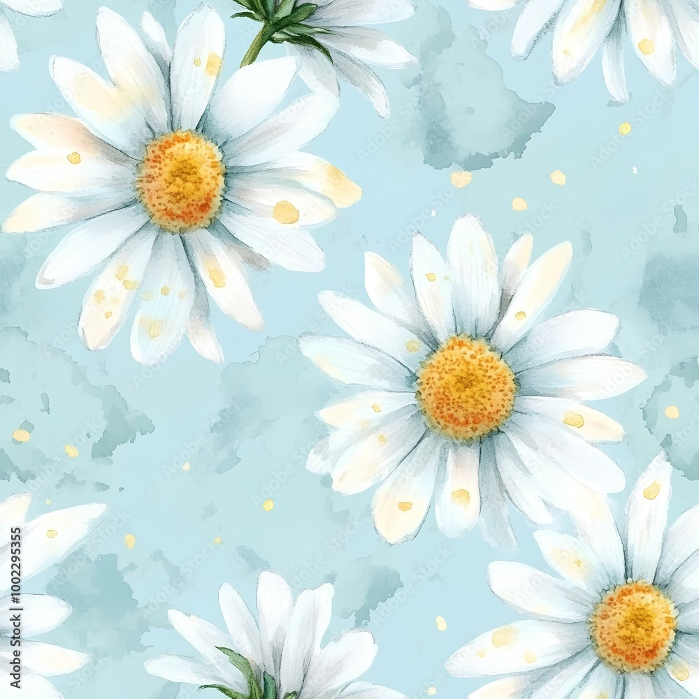 Fototapeta premium daisies on blue background
