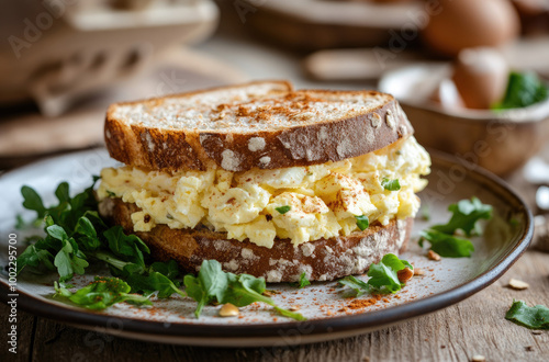 Classic Egg Salad Sandwich with Creamy Filling for a Delicious Snack