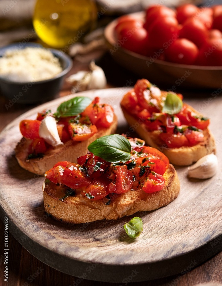 Toasted bread with tomatoes Toasted bread with tomatoes