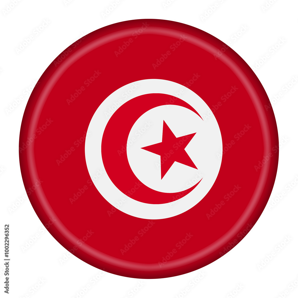 Tunisia flag button illustration with clipping path Tunisia flag button illustration with clipping path