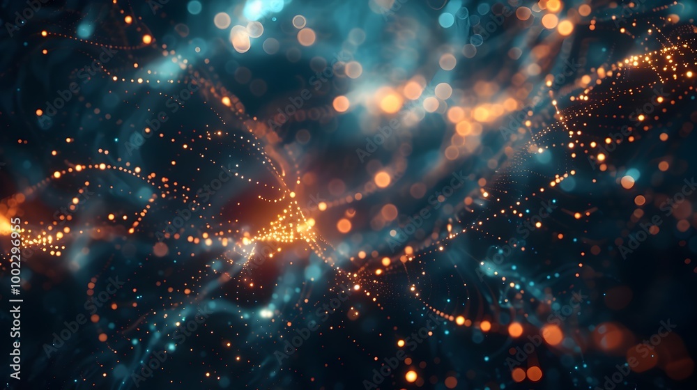 Obraz premium Quantum Internet with Entangled Particles Visualized as Glowing Nodes Creating Instant Data Links Across Continents