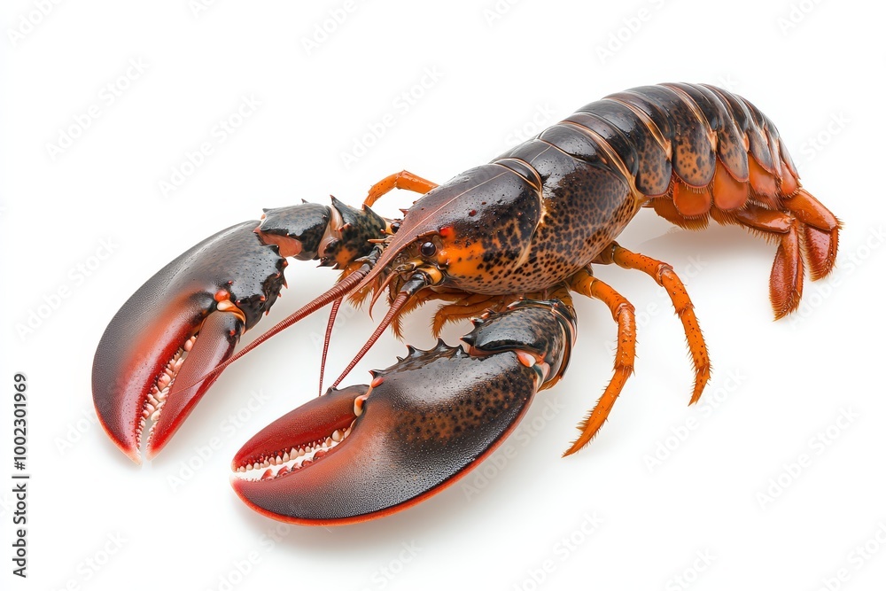 High-quality image of a fresh lobster with a white background, perfect for culinary and seafood themes. High-quality image of a fresh lobster with a white background, perfect for culinary and seafood themes.