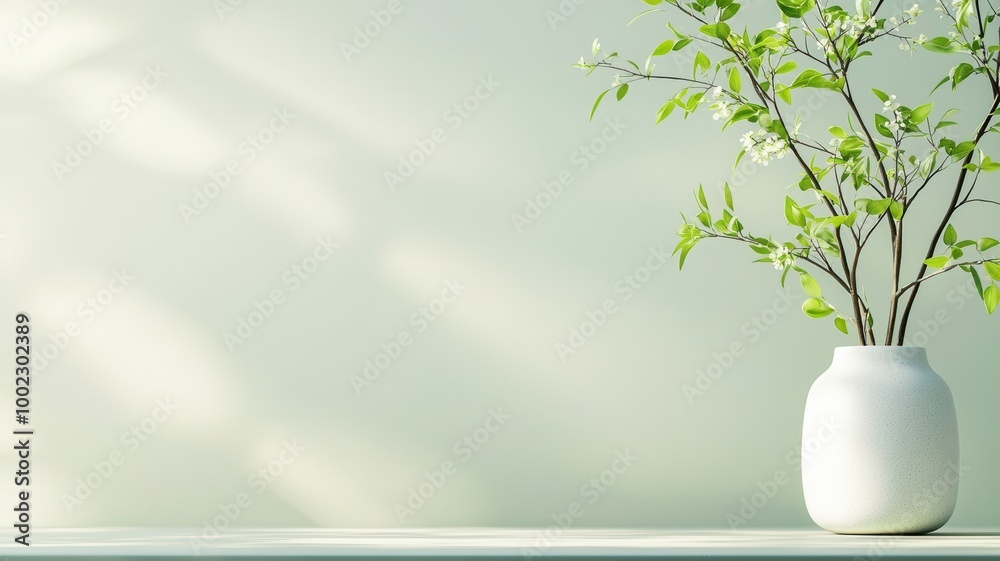 Serene Greenery in Minimalist Decor Serene Greenery in Minimalist Decor