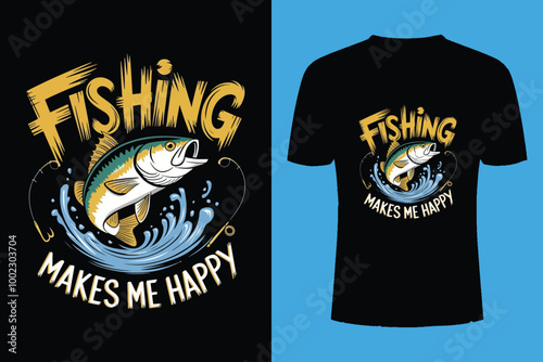 fishing t shirt design by Illustrator.