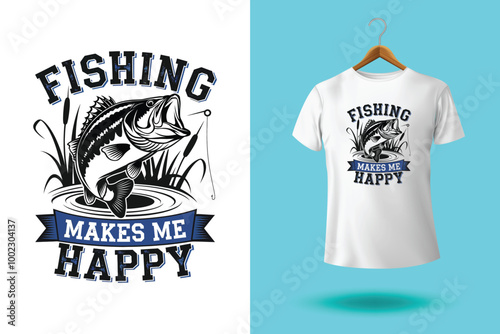 fishing t shirt design by Illustrator.