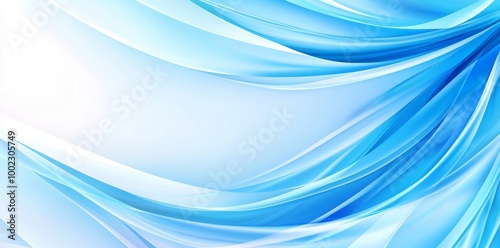 Watercolor paint background with dark blue gradient color and fluid curve lines texture.