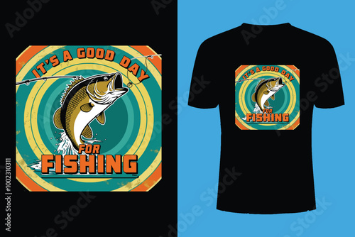 fishing t shirt design by Illustrator.