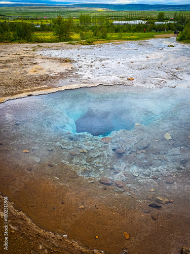 Geyser in Iceland,Nature's Sulphur Fountain photo