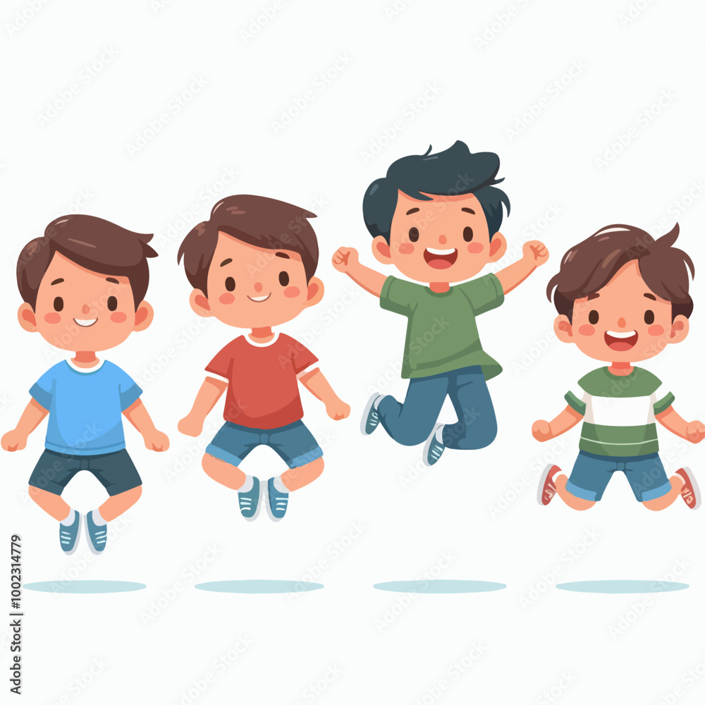 flat collection of boy character illustrations flat collection of boy character illustrations