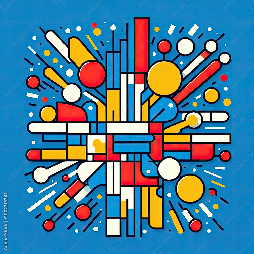 Happy New Year fireworks theme background – Geometric Abstract Art with Generative AI. Happy New Year fireworks theme background – Geometric Abstract Art with Generative AI.
