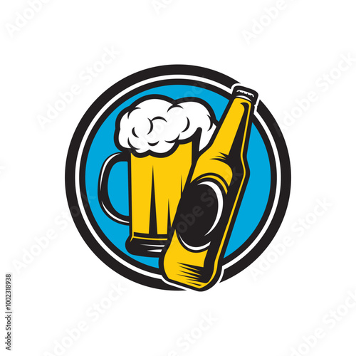 Beer glass logo icon design vector illustration