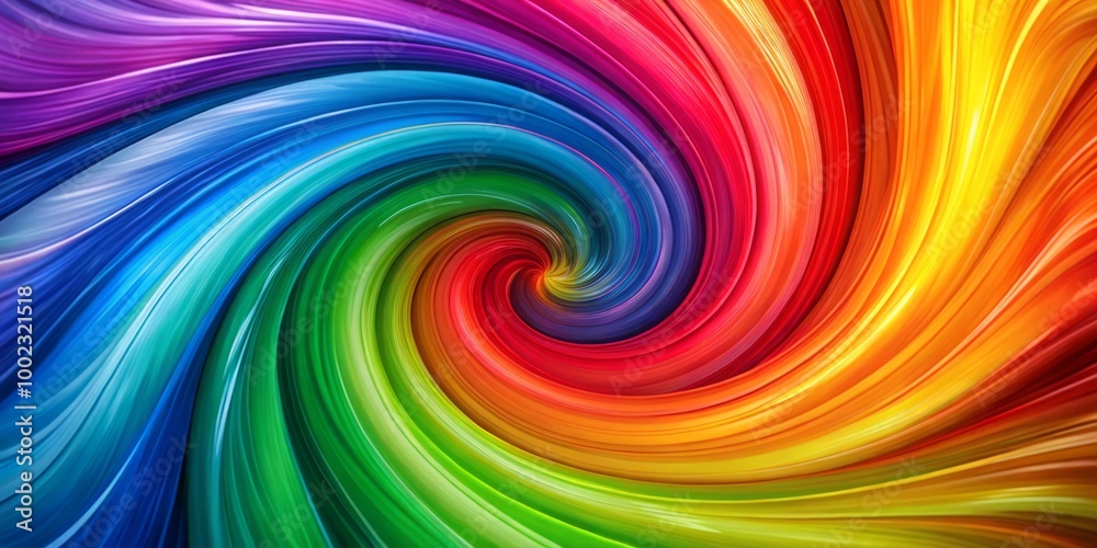 Fototapeta premium Bright and colorful abstract rainbow swirl background, perfect for celebrating Pride Month and enhancing vibrant,